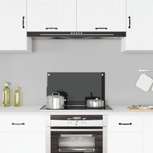 Mokuyary Kitchen Backsplash Black 70 x 40 cm Tempered Glass Splashbacks for Cookers, multiple sized kitchen splashbacks for walls
