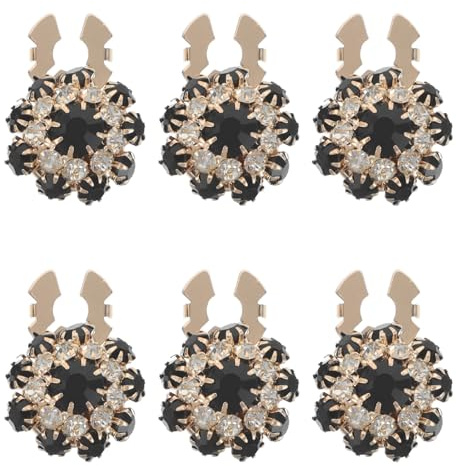 SOLUSTRE 3 Pares de Cubrebotones Decorativos para Mujer Gemas de Imitación, Desmontables y Elegantes, Accesorios para Botones de Manga Perfectos para Bodas y Trajes Formales