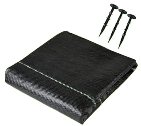 DUBTEDHOU Tela para el Control de Malas Hierbas, Tamaños múltiples del Negro de la Membrana del Control de Malas Hierbas de la Tela del geotextil(1.2x91m(4x300ft))