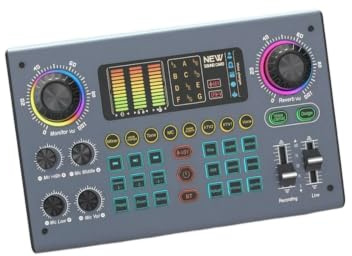 predolo Mixer Audio da Tavolo Multifunzione Scheda Audio Esterna Professionale Mixer con Alimentazione Alimentazione a Condensatore per Streamer, Cantanti