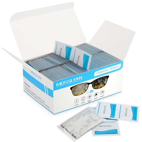 Pre-Moistened Screen Wipes MOSSLIAN 120 Pack Glasses Wipes for Phone Lens Glasses Laptop iPhone iPad Monitor