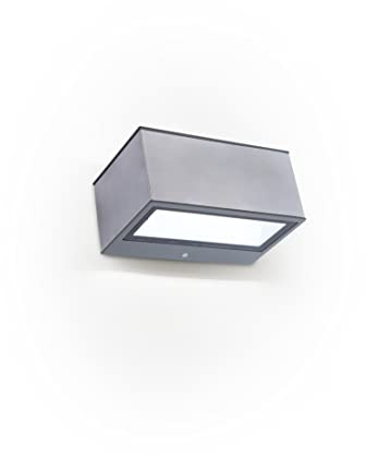 LUTEC LED-Außenwandleuchte Gemini, Außenlampe aus Aluminium in Edelstahl-Optik mit Up & Down Effekt Hauswand, Eingang; Garten 4000K, IP54, 55Lm