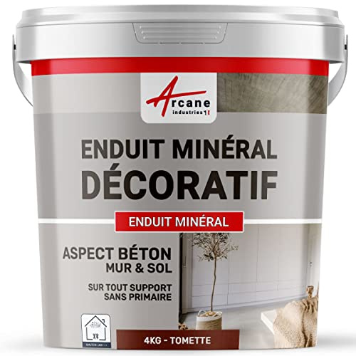Intonaco minerale decorativo per interni ed esterni - per decorazione murale e pavimento - 4 kg Mattonella - ARCANE INDUSTRIES