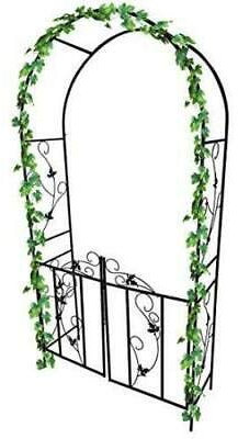 Be-Creative 2.2m Archway Metal Garden Arch & Gate Heavy Duty Arbour Roses Climbing Plants