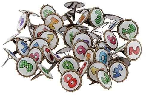 P Prettyia 50/100 pcs Mini Brads Musterklammern Musterbeutelklammern Verschlussklammern Klammern mit Rundkopf Metall Bastelklammern für Scrapbooking Basteln - 15x10mm