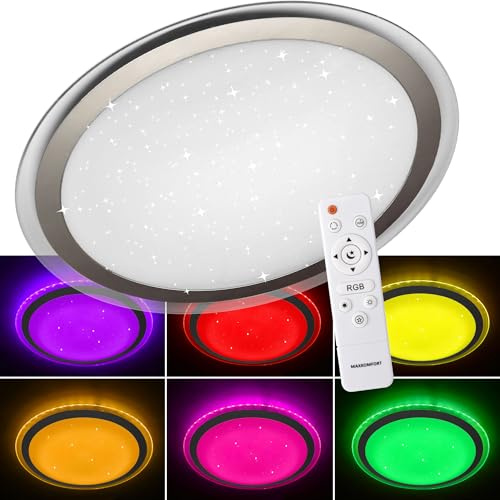 Maxkomfort LED Deckenleuchte GALA-Ci 96W mit RGB Farbwechsel – moderne Deckenlampe mit Fernbedienung – dimmbar, 7200 Lumen, warmweiß bis kaltweiß