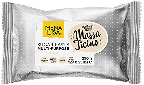 Massa Ticino Mona Lisa Zuckerpaste für Kuchen, 250 g, elfenbeinfarben