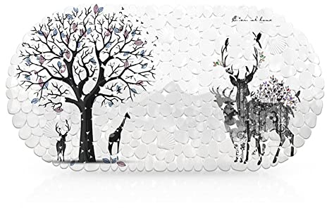 Badewannenmatte, 69x35cm Duschmatte rutschfest Maschinenwaschbar,Antirutschmatte Badewanne, Badematte rutschfest Wanneneinlage mit Saugnäpfen(Color -1)