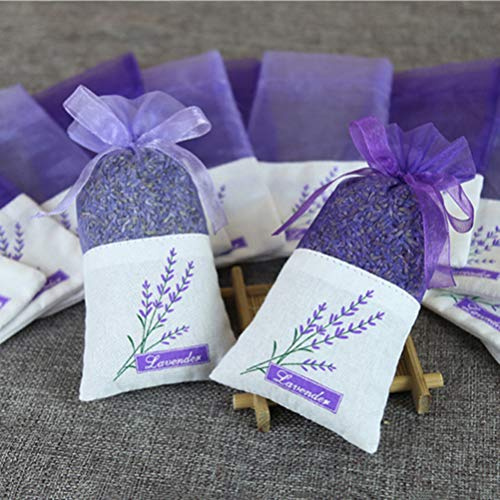 Veemoon Duftsäckchen Leer 30Pcs Beutelbeutel Leer Lavendelmuster Beutelbeutel Leere Knospen Rose Organza Gaze Ribbons Aufbewahrungstaschen Ramie- Säcke Bezug Duftsäckchen