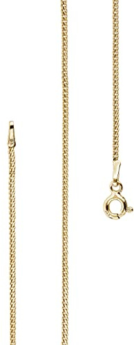 Lijoh Panzerkette vergoldet 925 Silber Damen Gold Kette 1,4 mm LJ1041-0 | goldene Silberkette ohne Anhänger aus 925er Sterlingsilber Länge 42 cm - 90 cm 24k vergoldete Halskette