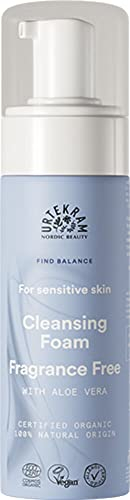 Urtekram Fragrance Free Face Cleansing Foam with moisturizing aloe vera for Sensitive Skin - Find Balance - Vegan and Natural, 150 ml