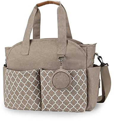 Lmbabter Sac à langer fourre-tout multifonction avec station à langer avec bandoulière réglable (kaki)