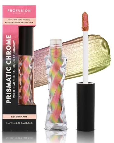 Profusion Cosmetics Prismatic Chrome 6 Shades Liquid Eyeshadow, Glam Up Your Look and Get Stunning Shades Inside, Stand Out All Day and Shine with Premium Beauty Tools