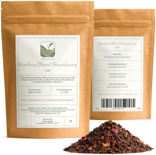 Rooibos Fresa Mezcla - Pack Iniciación Afrutado - Redbush Infusión | sabor dulce a fresa natural combinado con el arbusto rojo sudafricano sin teína