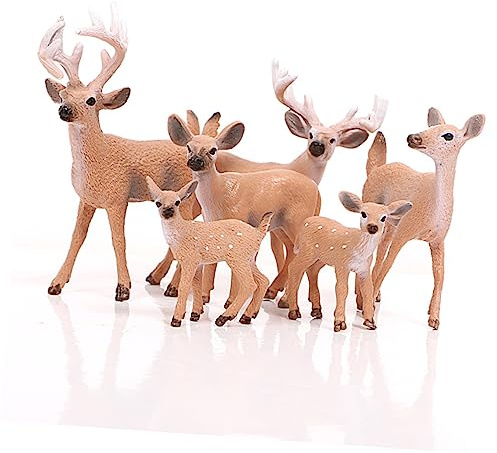 IMIKEYA Rentier Figur 2 Stück Weihnachtsdeko Realistische Hirsch Figuren Aus Weichem Leim Material Für Festliche Tischdekoration Und Wohnraumgestaltung