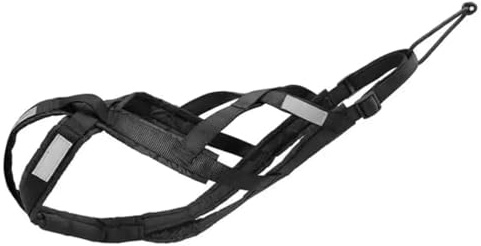 Total Sportgeschirr mit Hund, Laufen, Canicross, Schlitten, Mushing, Fahrrad, Roller... (XL, Schwarz)