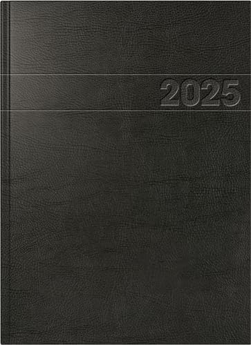 BRUNNEN Buchkalender Modell 787 (2025), 1 Seite = 1 Tag, A4, 416 Seiten, Schaumfolien-Einband, innen Hartfolie, schwarz