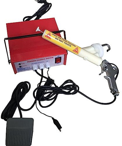 Paint Gun Powder Coating Gun, Electrostatic Powder Coating Powder Coat Machine w/Foot Switch Aint Spray Gun,21x21.3x7.6 cm