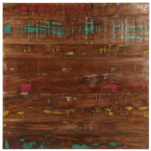 vidaXL Tischplatte, Holzplatte Quadratisch, Massivholzplatte für Tisch Esstisch Couchtisch, Ersatztischplatte, 70x70x3,8cm Altholz Massiv