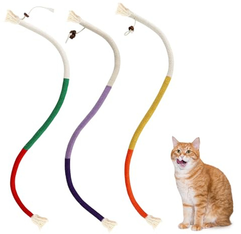 3 Stück Katzenspielzeug Selbstbeschäftigung,Katze Katzenminze Spielzeug Katzen Beißseil Catnip Seil Cat Kauspielzeug Beißseilen Toys Cats Interaktives Katzenbeißseil für Kitten Kauspaß Katzenkauseil