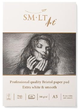 SM.LT Bristol Zeichenblock, A5, 10 Blatt, 308 g/m², 5PS-10(308)/PRO/FSC