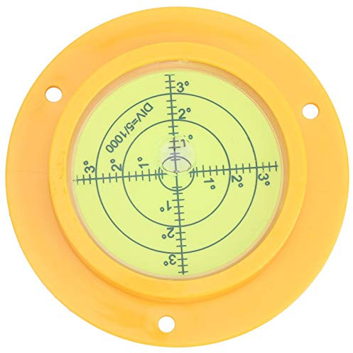 Nivel de burbuja circular grande de 90 x 17 mm, con caja de plástico montada con tornillo, herramientas de medición de niveles de burbuja redondos con inclinómetro circular de