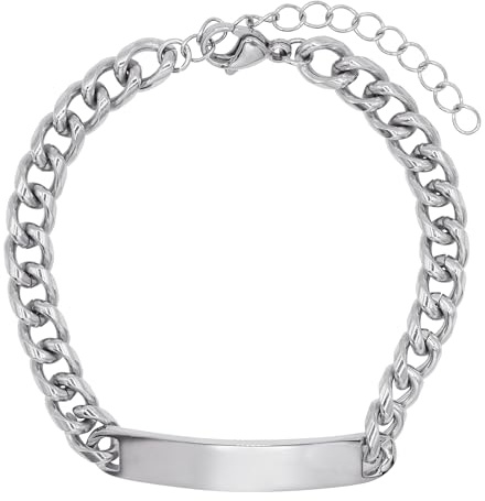 Heideman Armschmuck mit Gravur personalisiert mit Texten - Edelstahl Armband in, Silber - Pärchen Armband mit Text - Partner Armbänder für Frauen - Bis zu 25 Zeichen