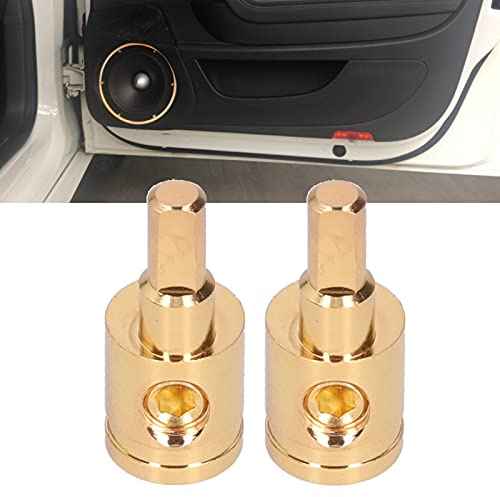 Power Wire Reducer，4/0 AWG Power Wire Terminal Reducer Connector Pure Copper Gold Plated for Car Audio Amplifier, with Automotive Applications