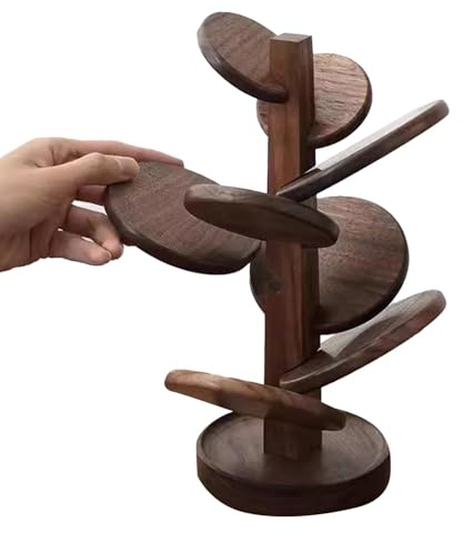 Tischsets aus Holz, Baum-Untersetzer, kreativer Baum-Untersetzer, 8 abnehmbare Untersetzer aus Holz für heiße Gerichte, Nussbaum-Tischset, für heiße Gerichte, Töpfe und Schüsseln