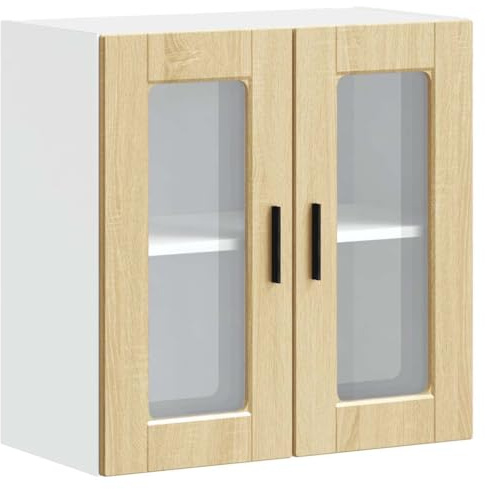 vidaXL Küchen-Hängeschrank mit Glastür Porto Sonoma-Eiche