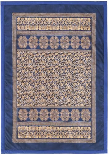 Bassetti Baumwoll-Plaid TORCELLO Farbe DUNKELBLAU B1 Größe 135x190