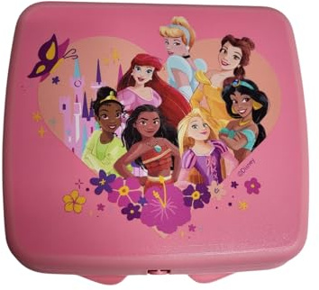 Tupperware Sandwich-Box Sandwichbox Lunchbox Aufbewahrungsbox Brotdose quadratisch mit Scharnier und Verriegelung rosa pink Prinzessin Prinzessinen