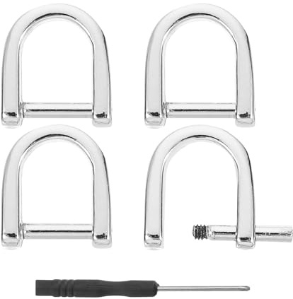 QUARKZMAN D-Ringe Schrauben in Schäkel, Zinklegierung Hufeisen U-Form D-Ring Schnallen für Geldbörse DIY Lederhandwerk Schlüsselanhänger