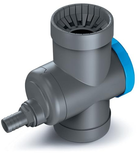 YourCasa Raccolta di pioggia [Downpipe70] 68 – 110 mm – tappo di troppopieno, rubinetto di intercettazione e filtro metallico – per il collegamento di tubi di scarico e serbatoio di pioggia