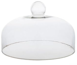 Transparent Glass Cake Dome Cover 21cm Food Cloche for Desserts Donuts Sushi & Fruits Elegant Dust Cover for Afternoon Tea Weddings Birthdays & Garden Parties.