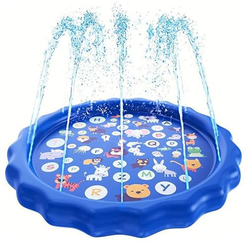 Piscine Gonflable Splash Pad, Piscines et Bassins pour Enfants 170 cm, Jeux d'eau D'exterieur pour Enfant Natation d'arrière-Cour de Fête, Jeux Piscine Enfant Piscine pour Chien Antidérapant