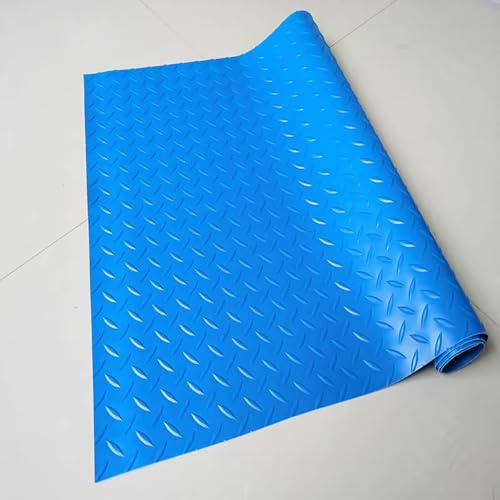 Tapis en Caoutchouc antidérapant pour Sol Vente au mètre, épaisseur 1.5 mm, résistant, modèle Paillasson, Bulles en Caoutchouc au mètre,Bleu,1.2x5m