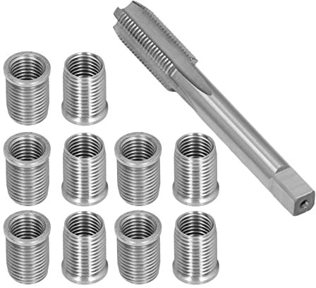 Saluaqui Kit di Strumento di Riparazione del Filo con Candela Universale Professionale con Acciaio Inossidabile M10x1.25 Bulloni e M12X1.25 TAP, Ideale per la Manutenzione Automatica e la
