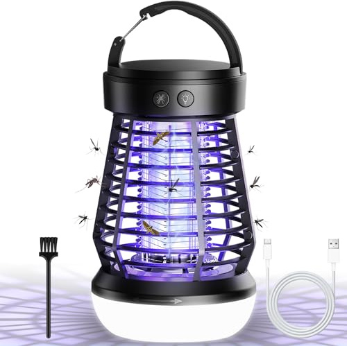 PQETBV Lampe Anti Moustique avec LED Lampe, 2000V Tue Mouche Electrique, UV Lampe Anti Moustique Exterieur Interieur, Insectes Tueur Lampe pour Maison Patio Jardin Cour Arrièr