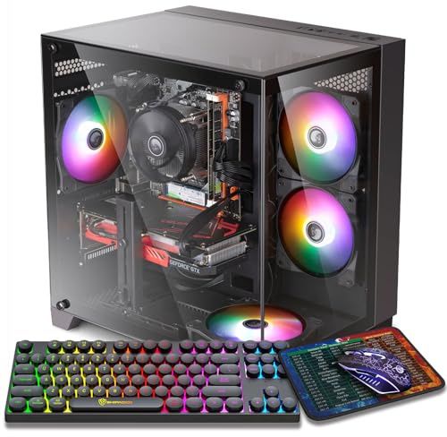 ZER-LON Gaming PC Desktop Computer, Core I7 up to 3.9GHz, Radeon RX 590 8GB GDDR5, 16G DDR3 RAM, 512GB SSD, WiFi 5.0, Prebuilt Gaming PC Tower Computer with 5 RGB Fan