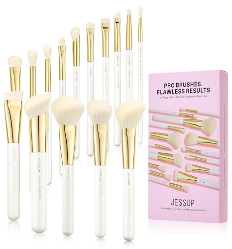 Jessup Set Pinceaux Maquillage Visage Yeux pour Maquillage Quotidien T518 | Set 15 Pinceaux avec Noms, Fibres Ultra-Douces, Idéal Débutants, Passionnés de Beauté, Rendez-Vous & Occasions Spéciales