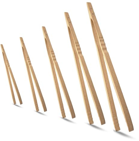 XXL Profi Grillzange aus Holz 6 Größen zur Auswahl 60cm 600mm Buchenzange extra lang Lange Buche Holzgriff Buchenholz Mehrzweckzange Grill Küchenzange Zangen (60 cm)
