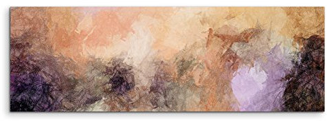 Paul Sinus Art Wandbild 150x50cm Abstraktes Gemälde in Nude, Schwarz und Weiß auf Leinwand für Wohnzimmer, Büro, Schlafzimmer, Ferienwohnung u.v.m. Gestochen scharf in Top Qualität