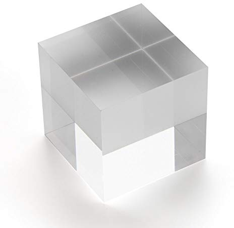 Acrylblock/Acrylwürfel 5x5x5cm transparent, glänzende Seitenkanten | Zeigis, Massiver Klotz aus echtem Acrylglas, Schlicht, einfach, hochwertig, UV-Stabil, Glasklar, 50x50x50mm, Acrylglas Würfel