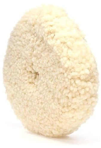 Poleringsplatta i ull, 20 cm dubbelsidig, 100% naturliga ulldynor för polering, polering och skärning för fordon, marin och epoxier