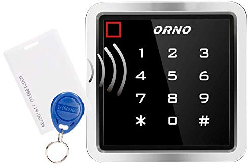 Orno ZS-816 Wasserdichtes Zahlenschloss, kompatibel mit Kartenleser und berührungslosem Schlüsselleser, wasserdichtes IP68, EPROM-Speicher, schwarz
