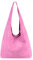 OBC Made in Italy Damen Leder Tasche Shopper Schultertasche Hobo-Bag Henkeltasche Beuteltasche Handtasche Reise (Rosa (Wildleder))