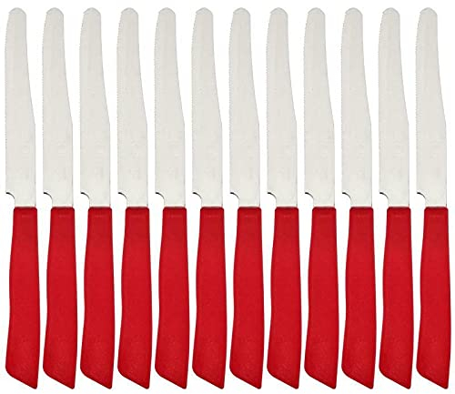 BONOMI COLTELLO INOX TAVOLA 12PZ ROSSO