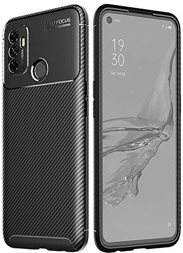 TECHGEAR Carbon Fibre Case for Oppo A53 / A32 [CarbonFlex Case] Flexible, Shockproof, Ultra Slim, Soft TPU Protective Shell Cover with Carbon Fibre Detailing Designed For Oppo A53 / A32