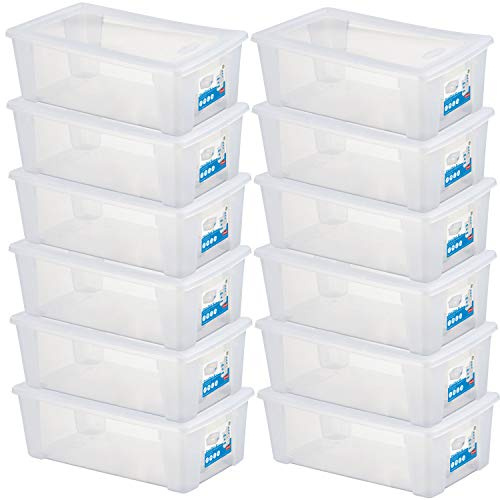 12 x Aufbewahrungsbox Deckel 5L 32x19x11cm transparent Shoe Box Kunststoff